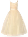 Flower Girl Spaghetti Strap Dress A-Line Ball Gown Tulle Dresses for Wedding Birthday Party