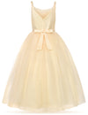 Flower Girl Spaghetti Strap Dress A-Line Ball Gown Tulle Dresses for Wedding Birthday Party