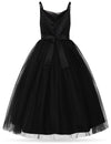 Flower Girl Spaghetti Strap Dress A-Line Ball Gown Tulle Dresses for Wedding Birthday Party