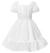 Girls Summer Casual Dress Bow Tie Back Dresses Off Shoulder Ruffled Hem