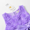 Little Girl's Sleeveless Tulle 3D Flower Rainbow Dress for Wedding Party