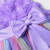 Little Girl's Sleeveless Tulle 3D Flower Rainbow Dress for Wedding Party