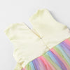 Little Girl's Sleeveless Tulle 3D Flower Rainbow Dress for Wedding Party