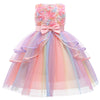 Rainbow Flower Girl Wedding Dress Princess Tutu Ball Gown for Special Occasions