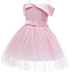 Girl's Off Shoulder Tulle Dress Sequin Flower Girl Tutu