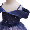 Girl's Off Shoulder Tulle Dress Sequin Flower Girl Tutu