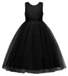 Flower Girl Dress Satin Ball Gown for Wedding Party with Bowknot
