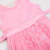 Flower Girl Embroidered Dress Sleeveless Lace Ball Gown Formal Princess Dress for Wedding Birthday Party