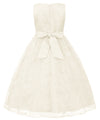 Flower Girl Embroidered Dress Sleeveless Lace Ball Gown Formal Princess Dress for Wedding Birthday Party