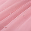 Flower Girls Pearl Dress Toddler Tulle Dresses with Bow Shoulder Straps for Wedding Party