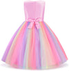 Little Girl's Sequin Sleeveless Mesh Rainbow Dress for Wedding Party