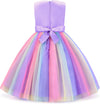 Little Girl's Sequin Sleeveless Mesh Rainbow Dress for Wedding Party