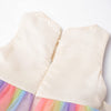 Little Girl's Sequin Sleeveless Mesh Rainbow Dress for Wedding Party