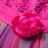 Little Girl's Sequin Sleeveless Mesh Rainbow Dress for Wedding Party