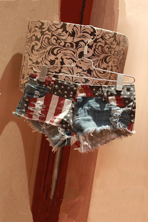 Sexy American Flag Denim Shorts Panty