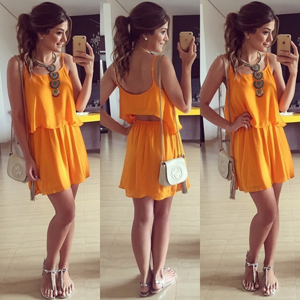 Summer Casual Romper Cool Lady High Street Chiffon Sleeveless Vest and Short Pants Sets