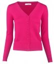 Women Button Down Long Sleeve Basic Soft Knit Cardigan Sweater Rose
