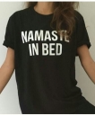 Women's Casual Letter Print T-shirt NAMASTE IN BED