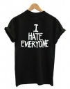 Women's Casual Letter Print T-shirt I HATE EVERYONE