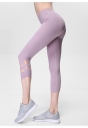 Light Purple High-Waist Cropped Yoga Pants Shredded Sportss Women Pants