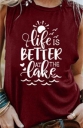 Women Tank Tops Life Is Better At The Lake Graphic Casual Sleeveless Tops
