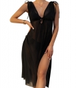 Strappy High Opening Cover-up Beach Wear Sun-proof Dress