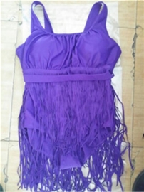 Plus Size Sexy One Piece Retro Tassel Bikini Swimwear Purple