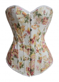 Yellow flower printed corset