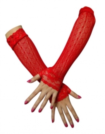 Long Sleeves Gloves Red