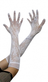 Jacquard weave gloves White