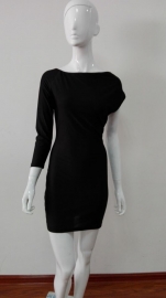 Black One Sleeve Midi Dress