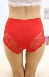 Red Lace Floral Seamless Panty