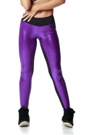 Fashion Jogger Color-Block Sporty Trousers Black & Purple
