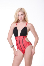 Sexy One Piece Black And Red Nightwear