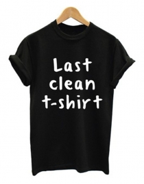 Women's Casual Letter Print T-shirt Last clean t-shirt