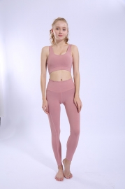 Pink Running Sports Fitness Pants Tight Stretch High Waist Breathable Yoga Pants