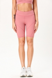 Pink Double-Sided Sanding Nude Yoga Five-Pants Women High-Waist Hip Fitness Pants Tight Yoga Pants