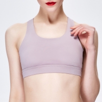 Light Purple Mesh Beauty back Sports Vest Women Shock-Proof Gathering Running High-Strength Fitness Underwear Yoga Bra