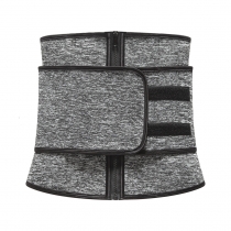 Grey Zipper Front Waist Cincher with Adjustable Shaper Trainer Belt