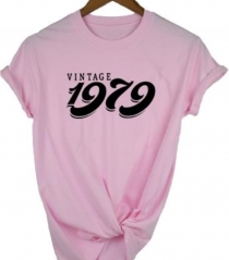 Women Casual Letter Printed T-Shirts VINTAGE 1979