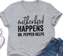  Women's Dr.Pepper Graphic Print Tee Round Neck Short Sleeve T Shirt 