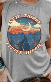 Women Tank Tops Stay Trippy Graphic Print Casual  Sleeveless Tops