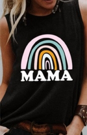 Women Tank Tops Rainbow Mom Graphic Casual Sleeveless Tops