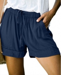 Womens Comfy Drawstring Casual Elastic Waist Pocketed Shorts