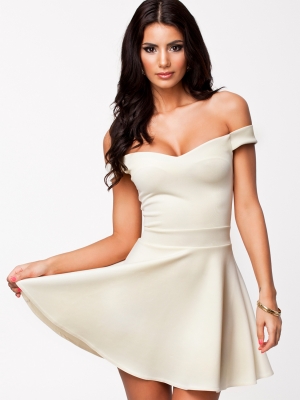 Sexy Wrapped chest Dress with Hollow-out Back White