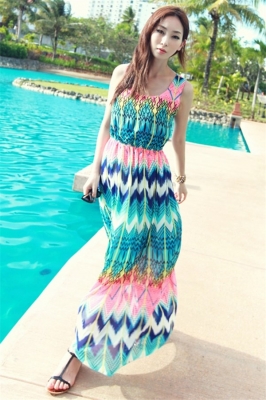 Wholesale chiffon long beach dress
