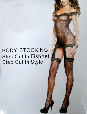 Sexy Leopard Fishnet Lace Edge Bodystocking