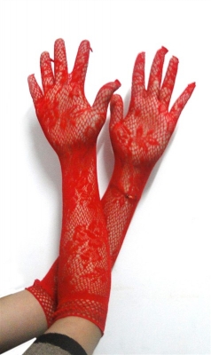 Jacquard weave gloves Red