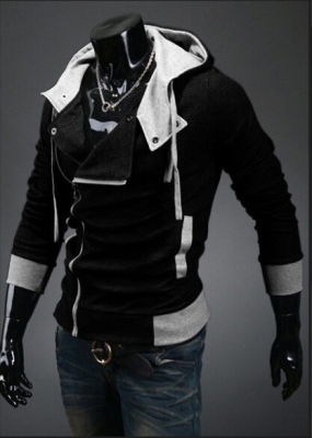 Hot sale styles Men's Autumn and winter cardigan Korean men's Hoodie Jacket Black