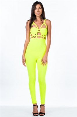 Yellow unquie design fashion jumpsuits